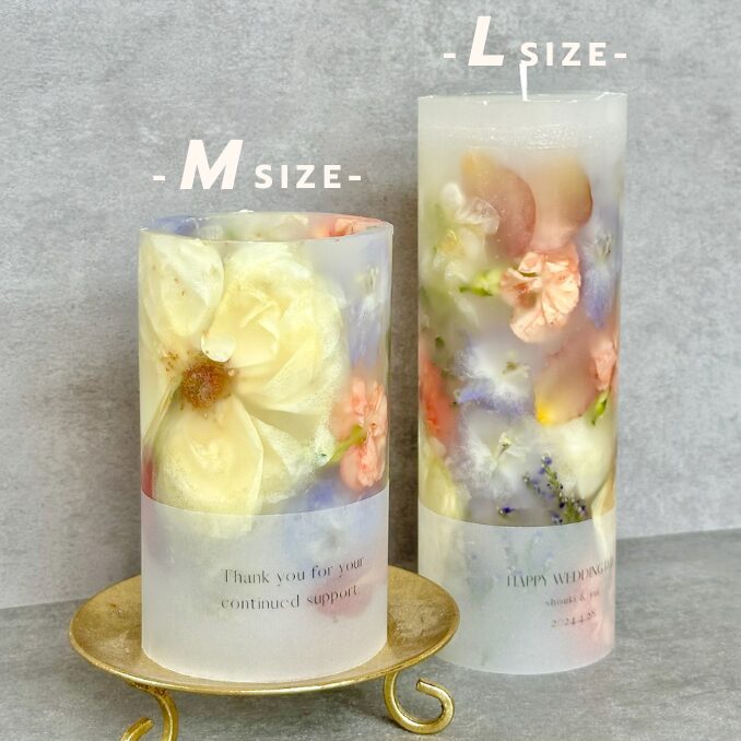 bellbouquet　ベルブーケ　ブーケキャンドル　Mサイズ1本 + Lサイズ1本
