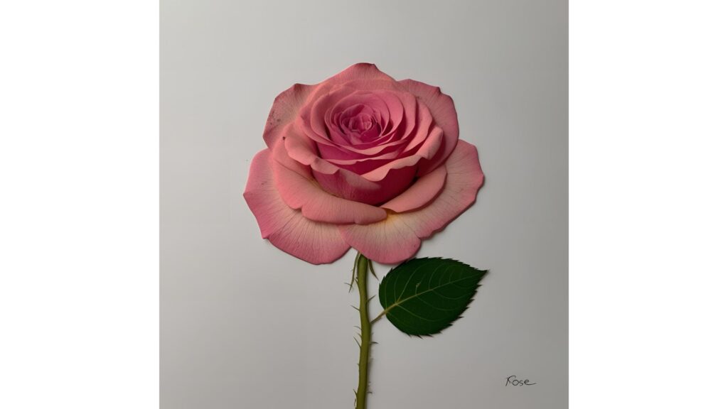 バラ　押し花