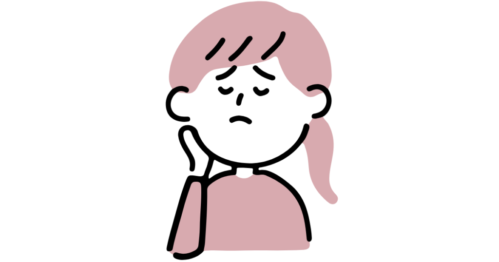 悩む女性のイラスト